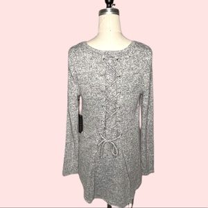 Ellie & Kate Lace Up Back Sweater